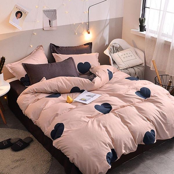 

bedding sets [quilt cover + pillowcase bed sheet] 3-piece set, 4-piece set of bedding, simple linen, quilt cover, single double