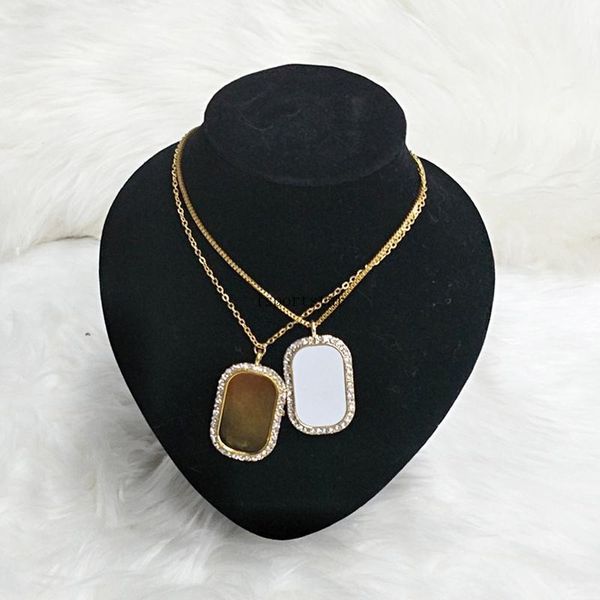 

dhl shipping 50pcs lot sublimation alloy necklace printable pendant with chain women birthday party wedding jewelry