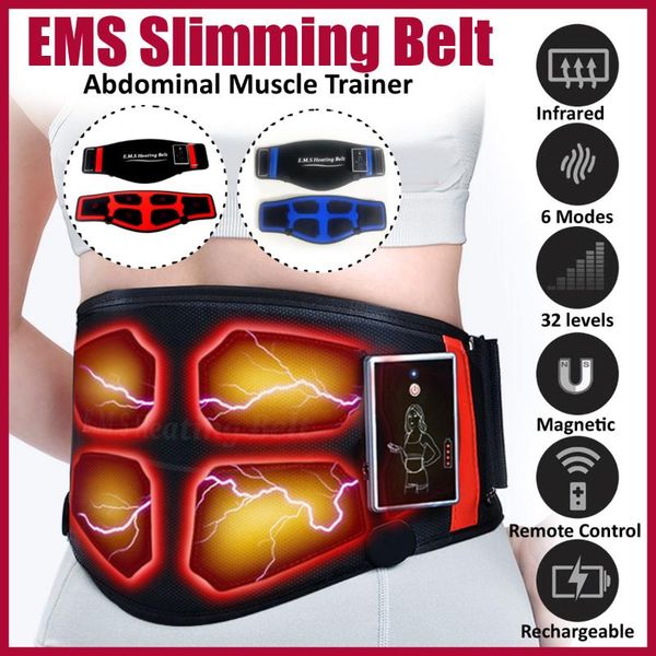 

electric massagers ems pulses abdominal muscle stimulator physiotherapy myostimulator fat burning body slim heating waist belt