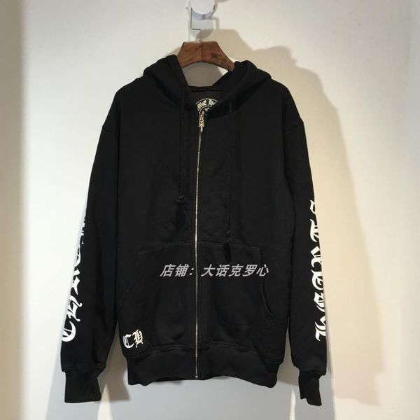 

brand hearts/chrome sweashirts autumn winter plush hoodie sweater horseshoe letter 18 men's and women's thick jacket sport, Black