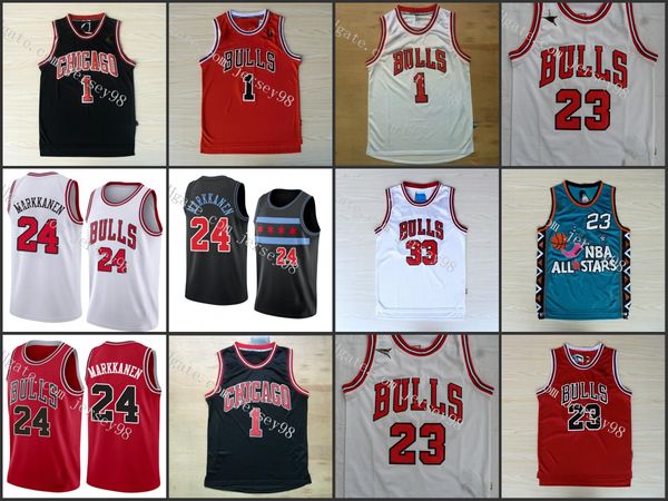 

chicago bulls men 1 derrick rose 24 lauri-markkanen 23 michael north jerseys, Black