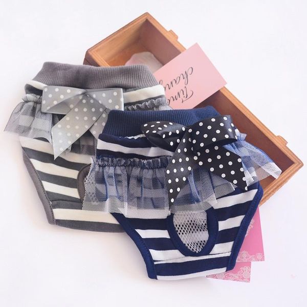 

dog apparel sale cute pet striped sanitary physiological pants panty in season diaper for puppy female lovely underwear briefs