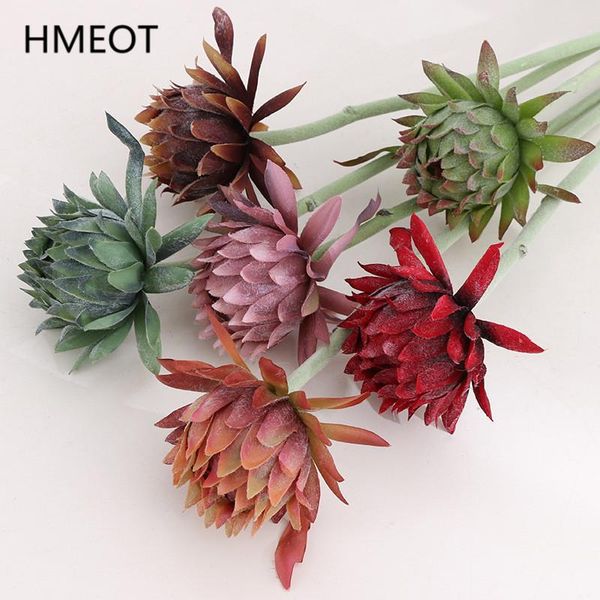

european style retro artificial flower artichoke plants home deco diy wedding wall arrangement fake saussurea po props decorative flowers &