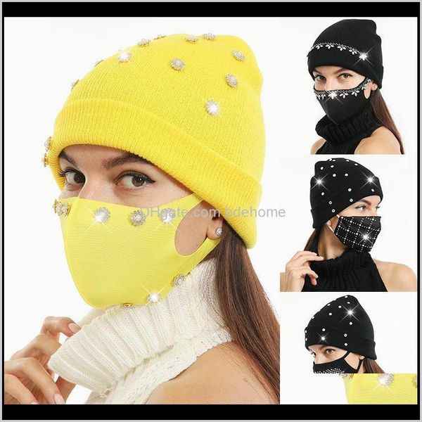 

beanie/skull hats caps hats, scarves & gloves fashion aessories drop delivery 2021 women diamond beanie and rivet designers leaf star hat fa, Blue;gray