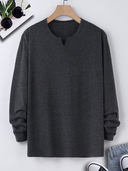 

men solid notched tee m2oi#, White;black