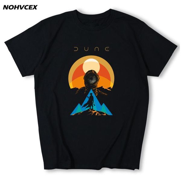 

men's t-shirts t-shirt dune movie frank herbert science fiction leisure cotton tee shirt short sleeve t shirts round collar clothes, White;black
