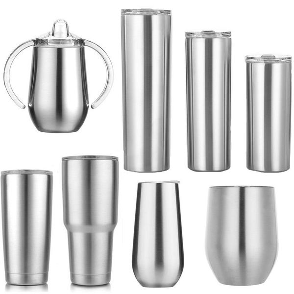 

water bottles 1pcs 6 oz. 10 12 20 30 beer mug straws coffee double wall vacuum insulated baby cup