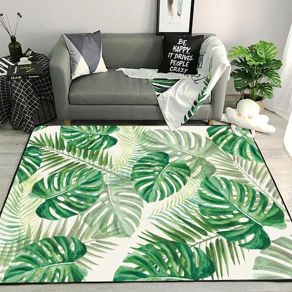 

carpets ins wind summer fresh living room non-slip carpet green leaves bedroom bedside study floor mats home decor