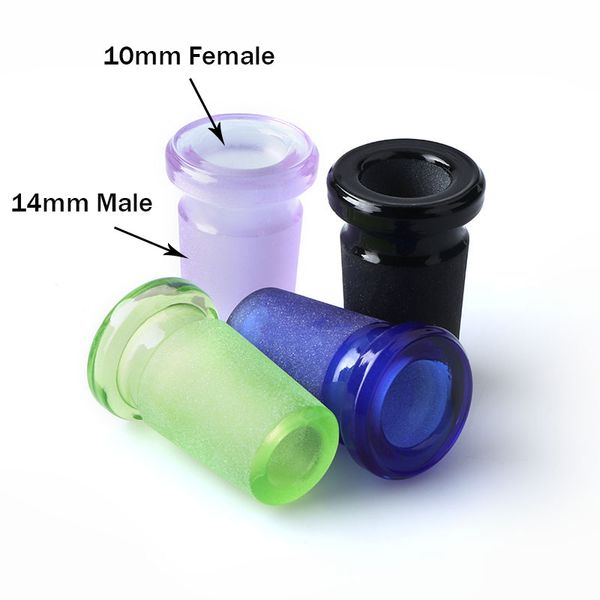 Acessórios para fumantes Adaptador de conversão de mini vidro colorido com 4 tipos de cores fêmea 10 mm - macho 14 mm juntas
