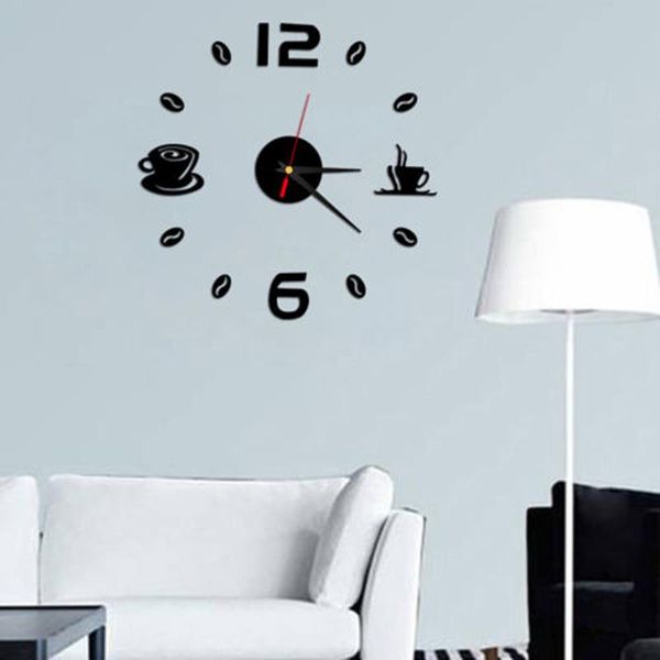 

wall clocks black hanging modern clock 12 multi po family picture frame & time