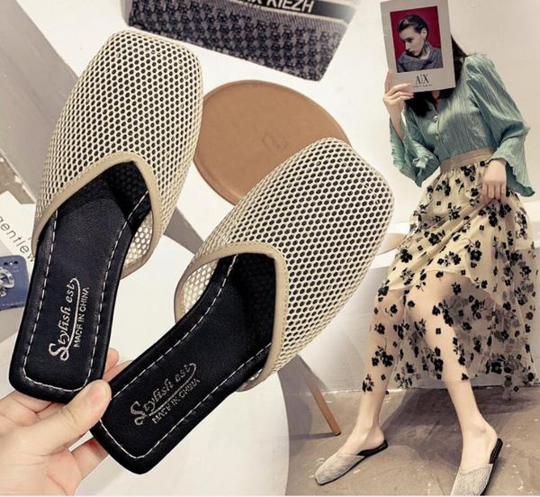 

sandals luxury designer women flats 2021 spring ladies mesh flat shoes soft breathable sneakers casual zapatos de mujer, Black