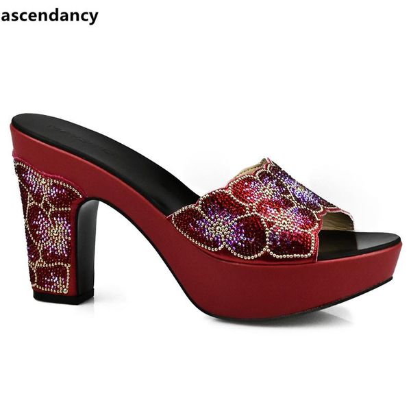 

dress shoes arrival red color african wedding elegant italian women with stone heels pumps, Black