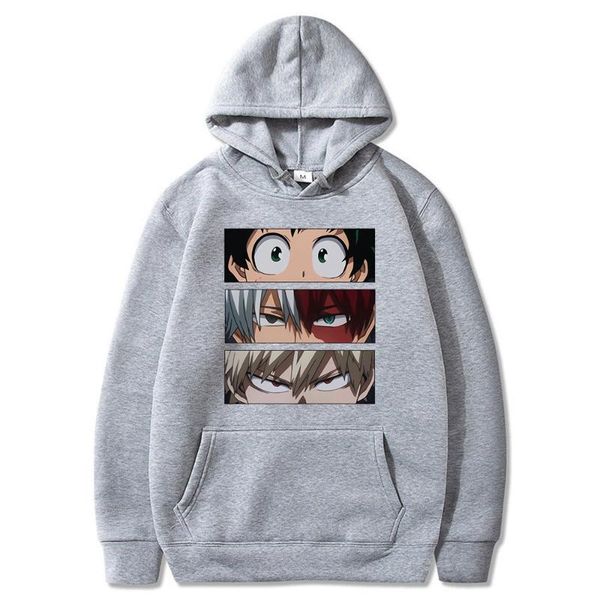 

men's hoodies & sweatshirts anime my hero academia man tracksuit hoodie so todoroki deku bakugou harajuku cloth hip hop pullover long s, Black