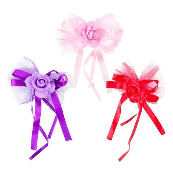 

pcs/lot wedding car decoration flower 3 colors door handles and rear mirror decorate artificial marriage supplies decorative flowers & wreat