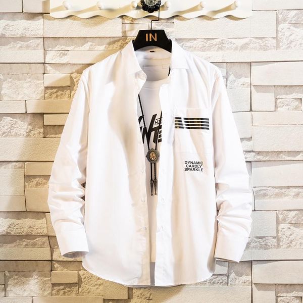 

men's casual shirts striped pattern shirt, White;black