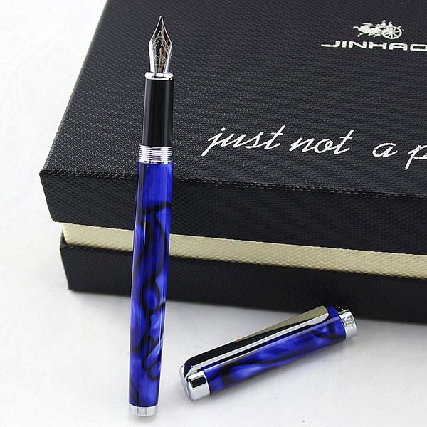 

brand 3 colors fountain pen with gold clip office stationery luxury 0.5 nib writing ink pens for christmas gift a7
