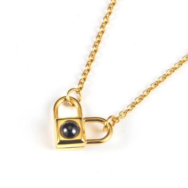 

pendant necklaces 100 language "i love u" beauty charm heart necklace women rose gold stainless steel choker engraved jewelry, Silver