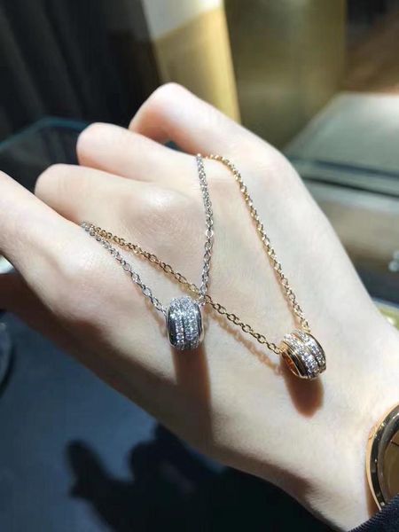 

pia@get/earl 2021 new model to run 18k two laps three laps full diamond necklace collarbone chain girl luxurys designers jewelry, Silver