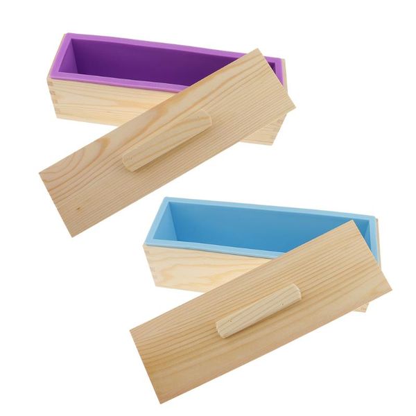 

craft tools 2pcs rectangle silicone soap loaf mold with lid diy chocolate cake bread mould for making 900ml/1200ml