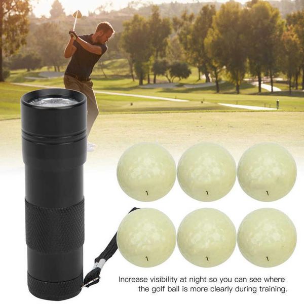 

golf balls 6pcs fluorescent light night practice glowing ball for training