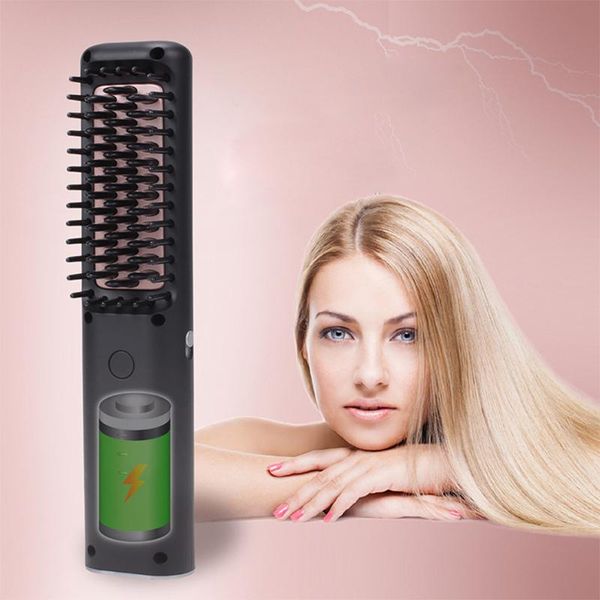 

electric hair brushes straightening brush wireless straightener comb usb rechargeable curler negative ion care styler