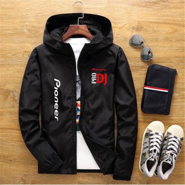 

men's jackets men bomber casual windbreaker zipper hooded women jacket thin section sun protection coat dj pioneer pro print, Black;brown
