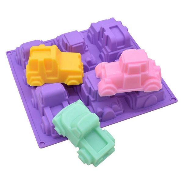 

craft tools 6 cavity truck car shape soap mold silicone cake baking for handmade making biscuit chocolate tray