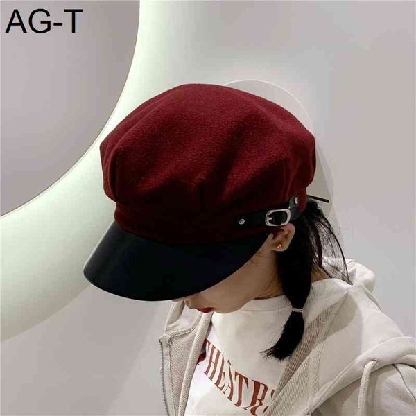 

woolen octagonal hats for women casual winter autumn hat ladies fashion boinas beret cap feminal newsboy gatsby caps, Blue;gray