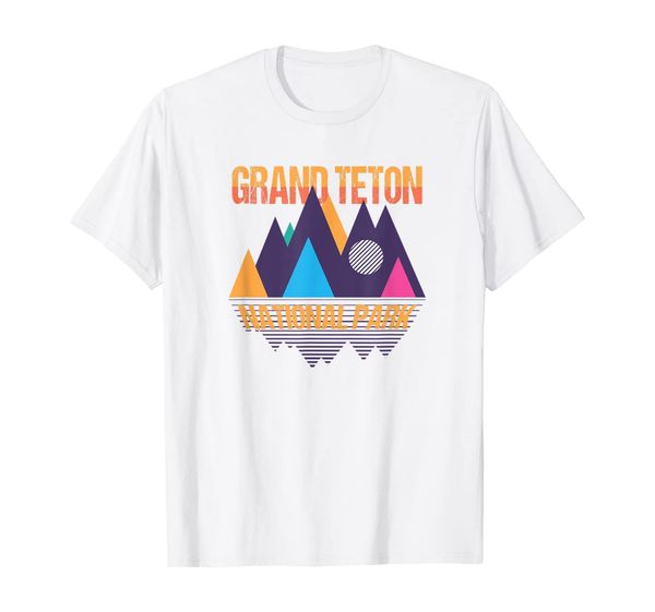 

grand teton national park shirt geometric mountain, White;black