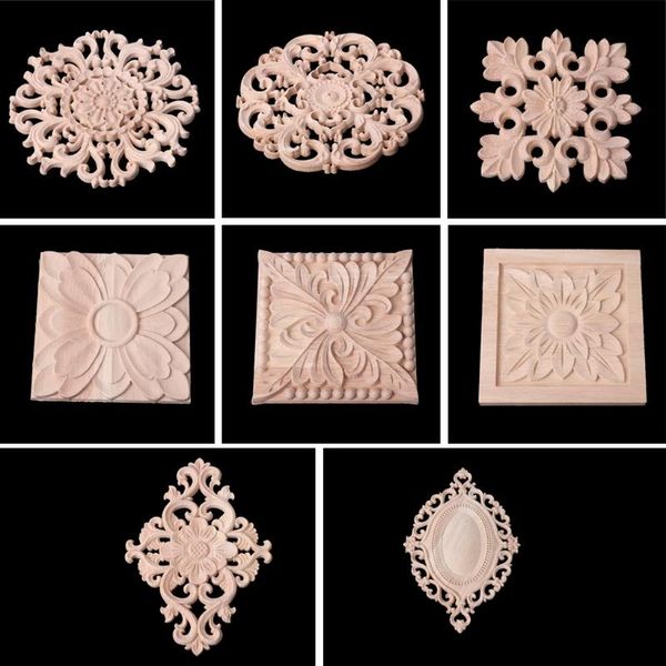 

wood carved corner onlay applique frame decoration furniture unpainted decal frames