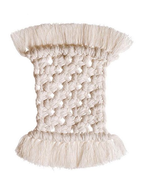 

mats & pads nordic style rectangular placemat hand-woven cotton linen pad bowl tassels home decoration table placemats