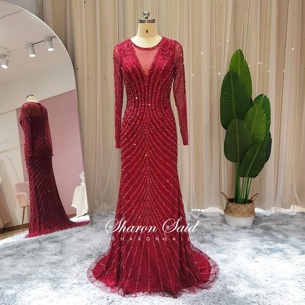 

party dresses luxury dubai burgundy mermaid evening long sleeve arabic muslim formal dress gold plus size women wedding gowns, White;black