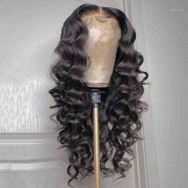

part wig lace middle human hair wigs for black women remy brazilian 150% curly deep wave with baby pre plucked jko1, Black;brown