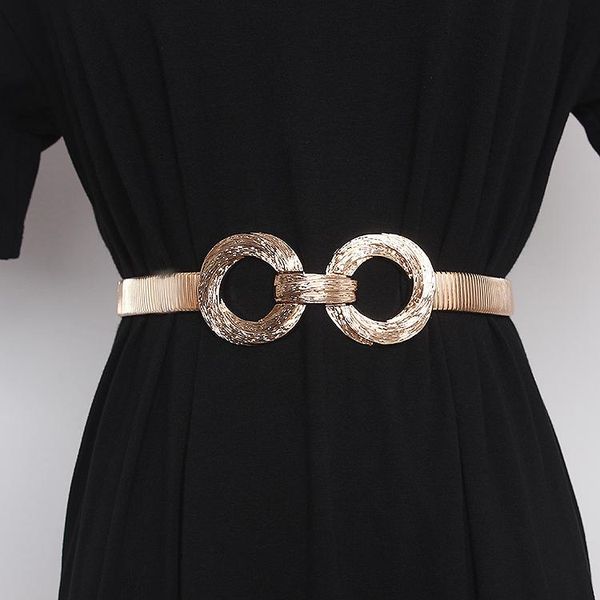 

belts luxury metal elastic belt lady dress waist chain, Black;brown