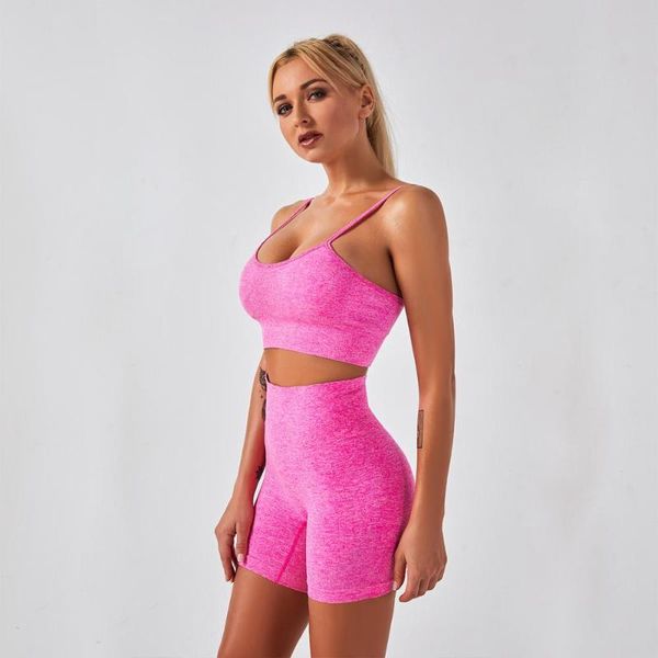 

yoga outfit women's sportswear tracksuit bra shorts 2 piece set fitness workout running sports seamless gym clothing sport suit