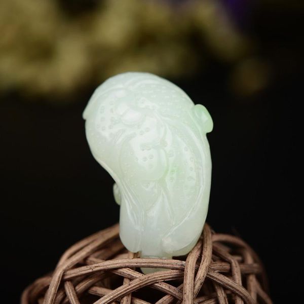 

lockets h46#hetian jade white pendant qinghai green cabbage, Silver