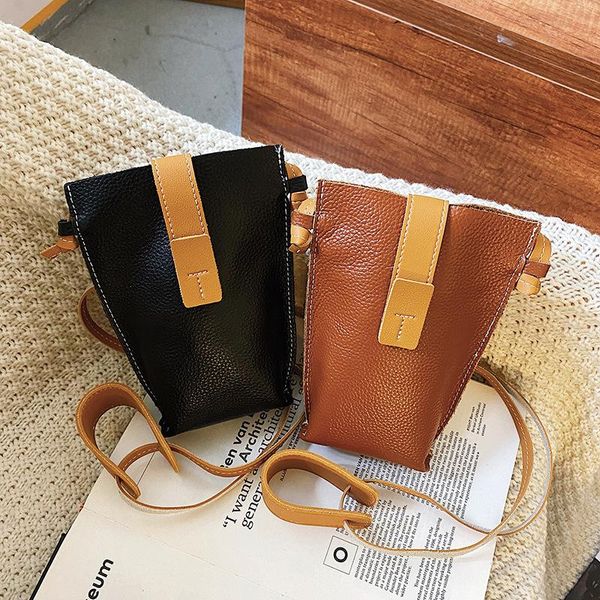 

shoulder bags summer first layer cowhide mini bag female 2021 fashion messenger contrast color mobile phone crossbody satchels