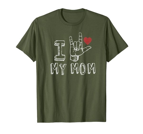 

i love my mom asl t-shirt,american sign language tshirt, White;black