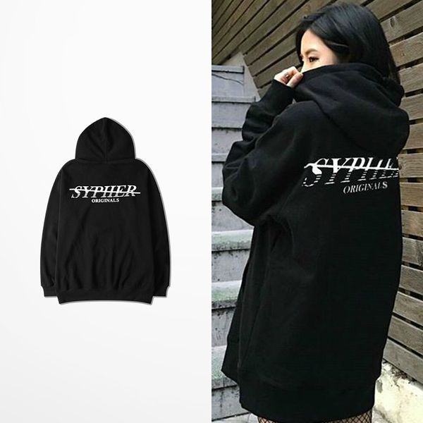 

original sypiier print black white harajuku hoodie man hip hop skateboad high stree retro graffiti hoodies men jerseys