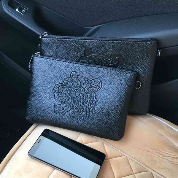 

brand leather envelope men clutch bag for phone high capacity purse male wristbands zipper mens long wallet, Red;black