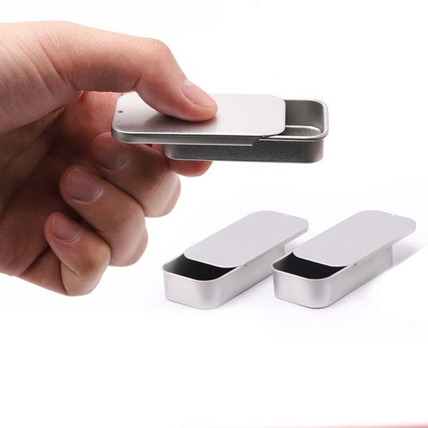 

50*25*10mm metal slide tin containers black rectangle metal tin box empty storage organizer tins for candles,candies,gifts