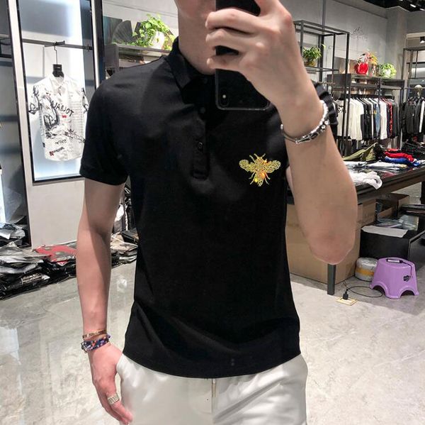 

men's t-shirts diamond male polo shirt is first class in the 100% cotton drill big, White;black