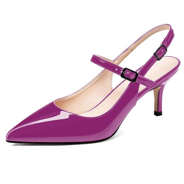 

dress shoes lovirs pointed toe slingback pumps low heel ankle strap sandals for office, Black