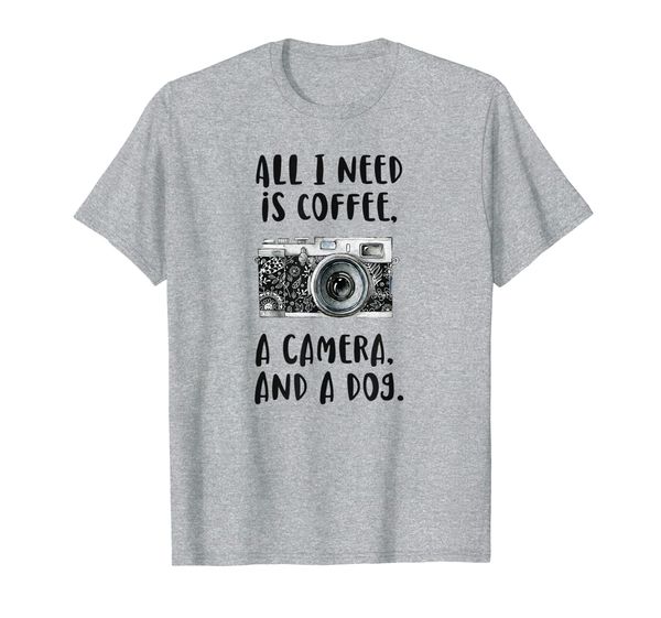 

camera pgraphy coffee dog lovers funny t-shirt gift, White;black