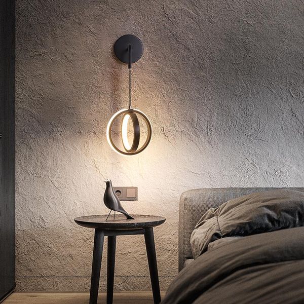 

wall lamps nordic creative personality hanging wire lamp modern minimalist living room tv background wandlamp bedroom bedside light