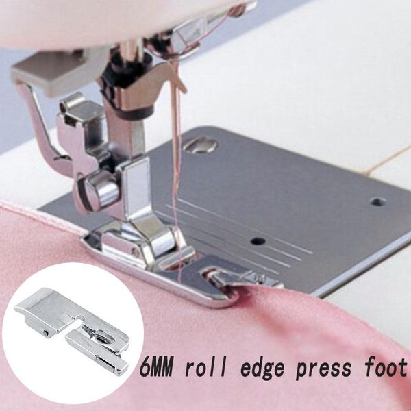 

sewing notions & tools machine rolls edge presser foot cloth 6mm, Black