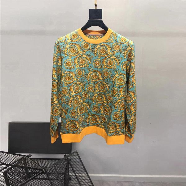 

men's hoodies & sweatshirts winter autumn italy floral style printing retro-printing o-neck hoodie c477, Black