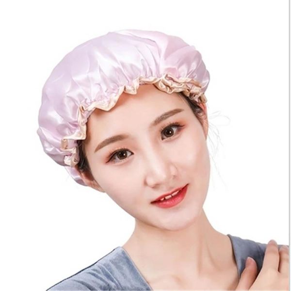 

shower caps thickwaterproof bath hat double layer hair cover women supplies capkitchen ladies oil fume-proof cap