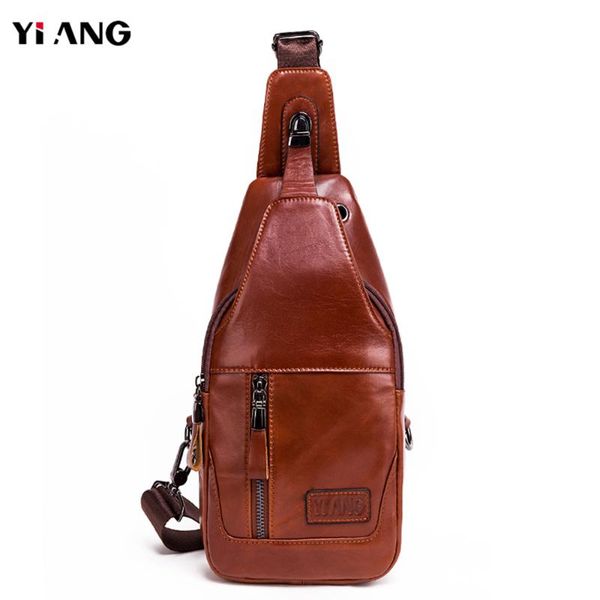 

duffel bags leather shoulder bag chest for men messenger travel men's vintage yellow handbag mini