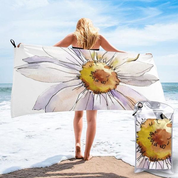 

towel bathing daisy botanical flower watercolor bath wearable dress fast drying beach spa magical nightwear sleeping